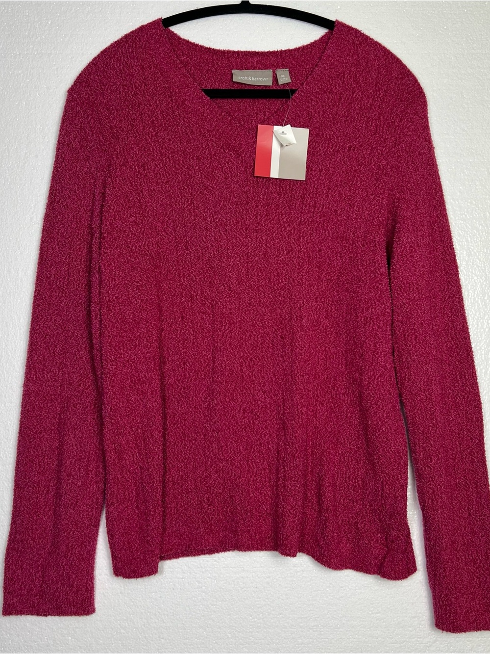 Croft Barrow soft magenta long sleeve sweater size XL NWT